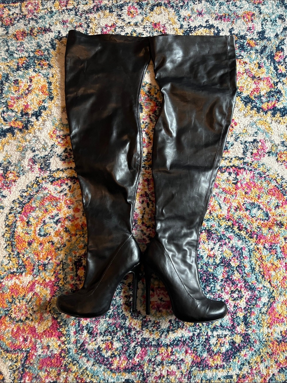Black Over-the-Knee Stiletto Boots